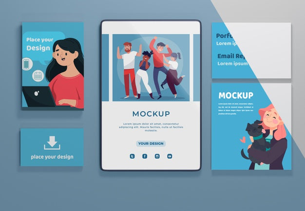 Social Media App Interface On Mock-Up Device Psd