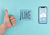 Social Media Concept With Man Showing Approval Psd