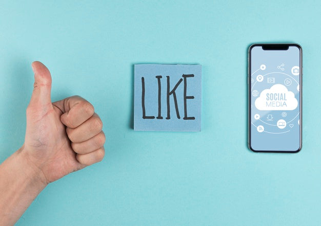 Social Media Concept With Man Showing Approval Psd