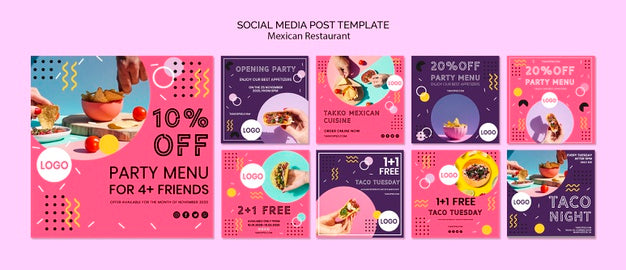 Social Media Mexican Food Template Psd