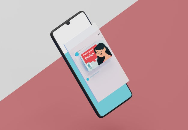 Social Media On Mock-Up Device Psd