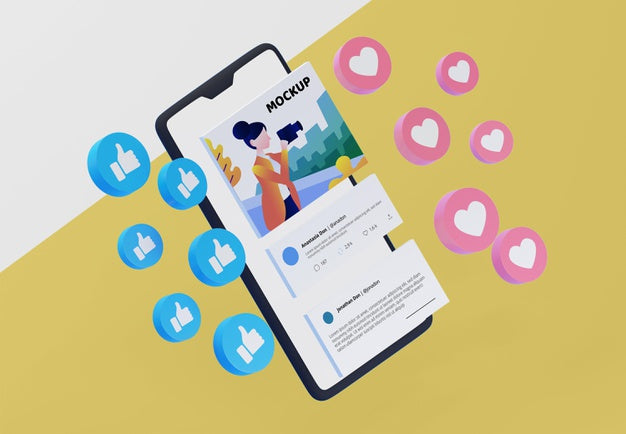 Social Media Platform On Mock-Up Device Psd