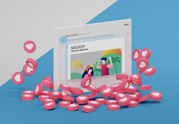 Social Media Platform On Mock-Up Device With Icons Psd