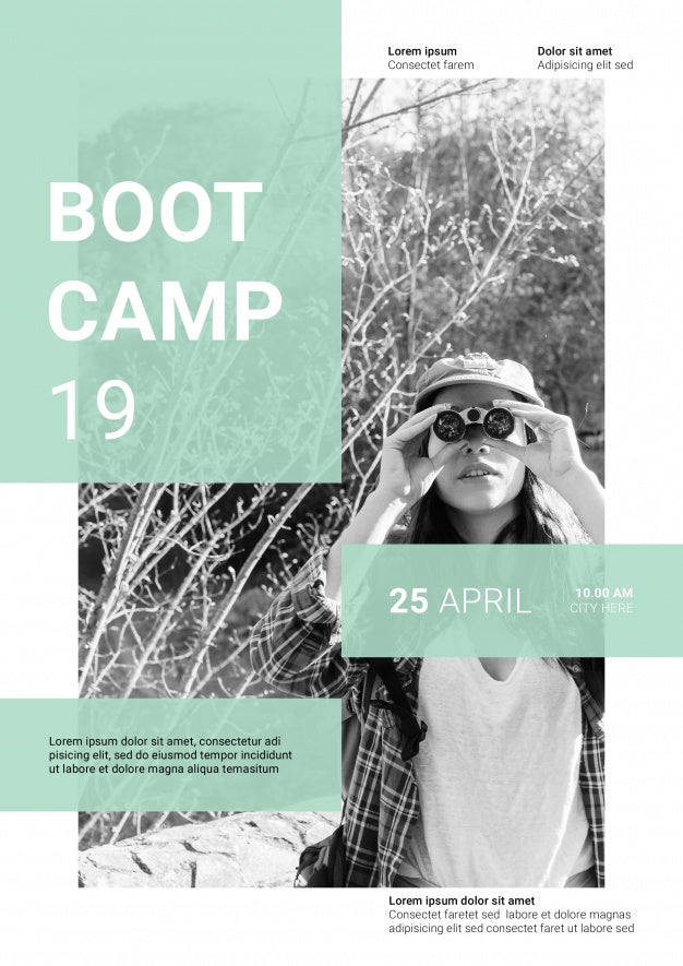 Social Media Post Mockup With Boot Camp Concept Psd