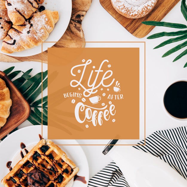 Social Media Post Mockup With Coffee Concept Psd