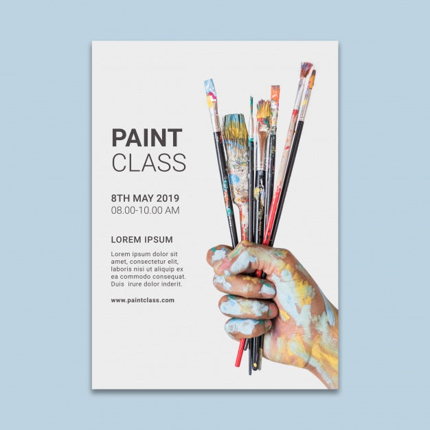 Social Media Post Mockup With Paint Concept Psd