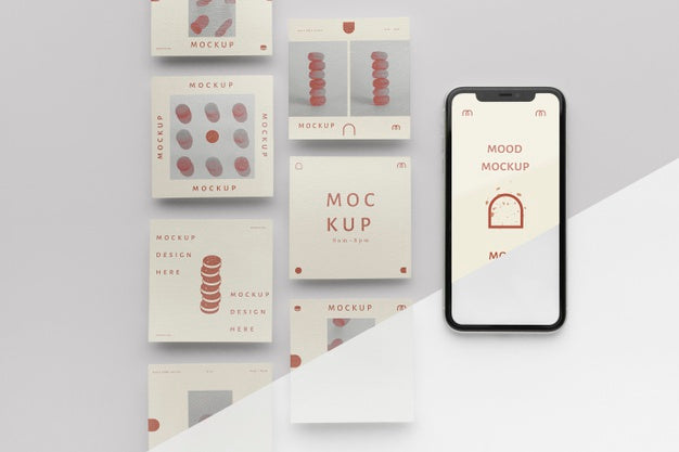 Social Media Posts And Smartphone Mock-Up Psd