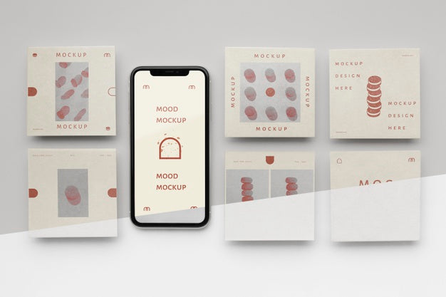 Social Media Posts And Smartphone Mock-Up Psd