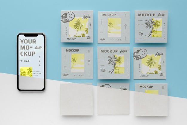 Social Media Posts And Smartphone Mock-Up Psd