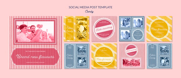 Social Media Publicity For Candy Shop Psd