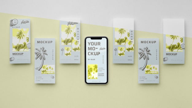 Social Media Stories And Smartphone Mock-Up Psd