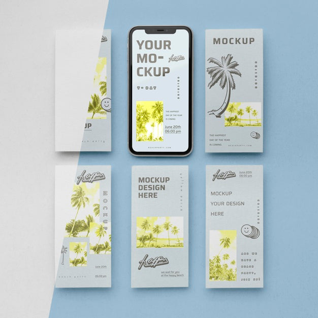 Social Media Stories And Smartphone Mock-Up Psd