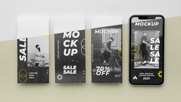 Social Media Stories And Smartphone Mock-Up Psd