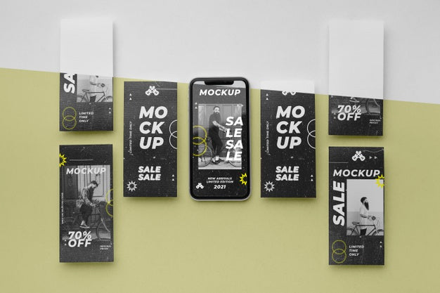 Social Media Stories And Smartphone Mock-Up Psd