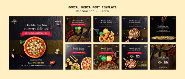 Social Media Template For Pizza Restaurant Psd