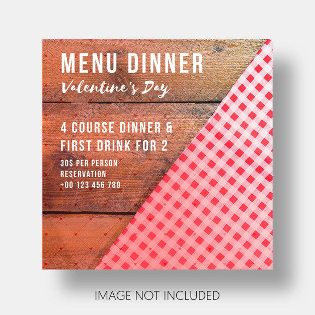 Social Template Restaurant Valentine'S Day Psd