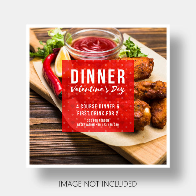 Social Template Restaurant Valentine'S Day Psd