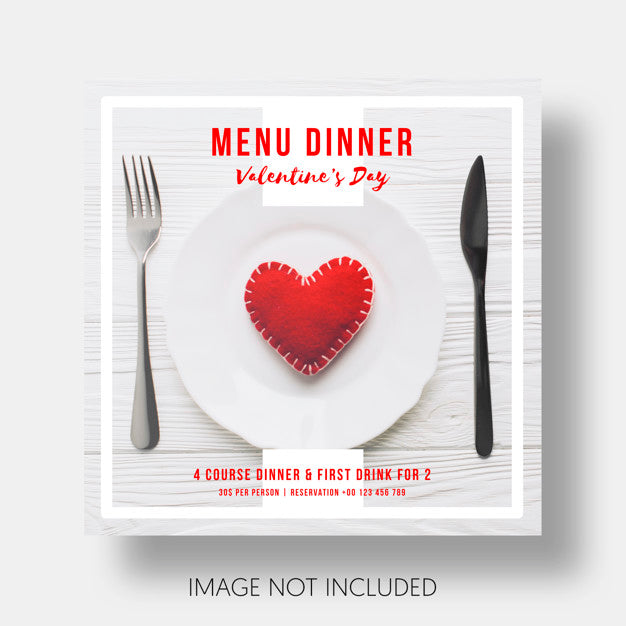 Social Template Restaurant Valentine'S Day Psd