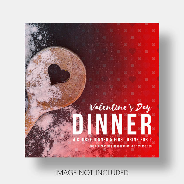 Social Template Restaurant Valentine'S Day Psd
