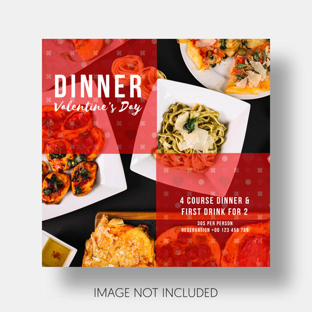 Social Template Restaurant Valentine'S Day Psd