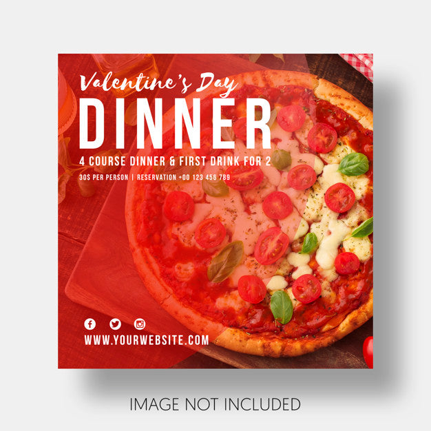 Social Template Restaurant Valentine'S Day Psd