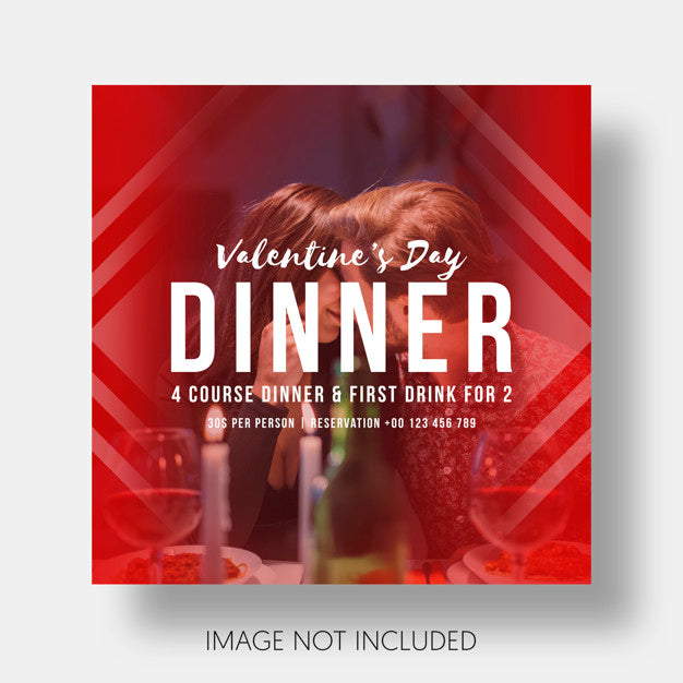 Social Template Restaurant Valentine'S Day Psd