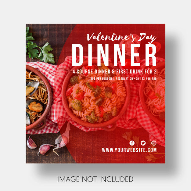 Social Template Restaurant Valentine'S Day Psd
