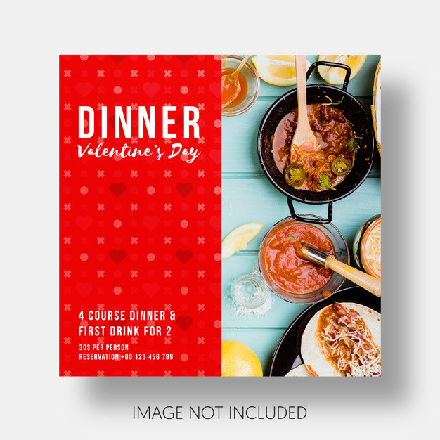 Social Template Restaurant Valentine'S Day Psd