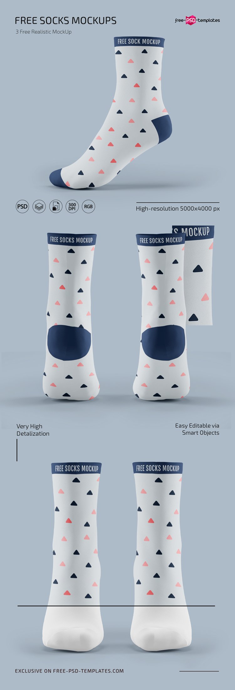 Socks Mockups In Psd