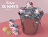 Soda Cans In Ice Bucket With Typography Psd
