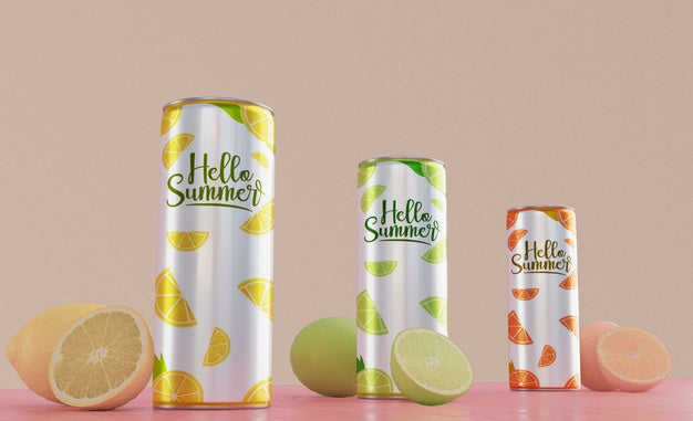 Soda Cans On Table With Pink Background Psd