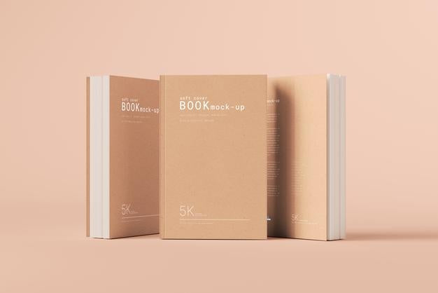 Soft Cover Book Mockup Scene Psd
