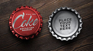 Soft Drink Bottle Cap Mockup Psd