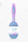 Soft Hair Brush Mockup, Front View Psd