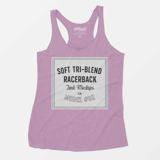 Soft Tri-Blend Racerback Tank Mockup 02 Psd