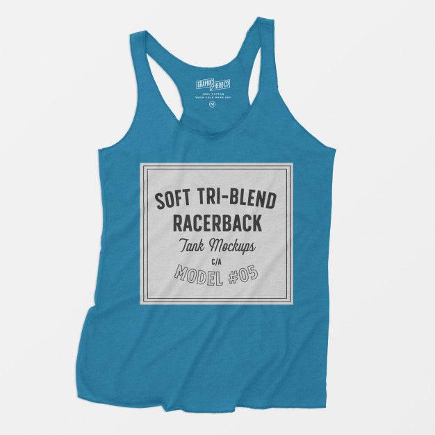 Soft Tri-Blend Racerback Tank Mockup 05 Psd