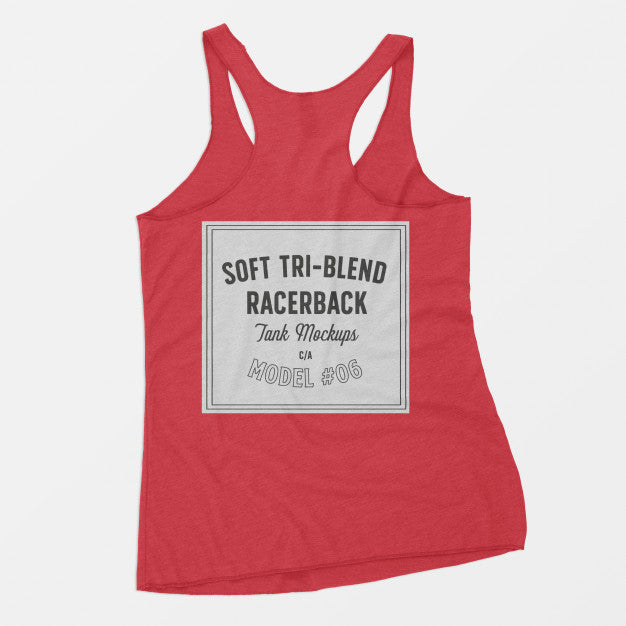 Soft Tri-Blend Racerback Tank Mockup Psd