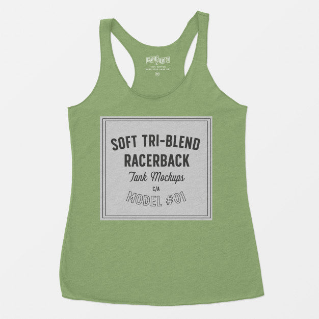 Soft Tri-Blend Racerback Tank Mockup Psd