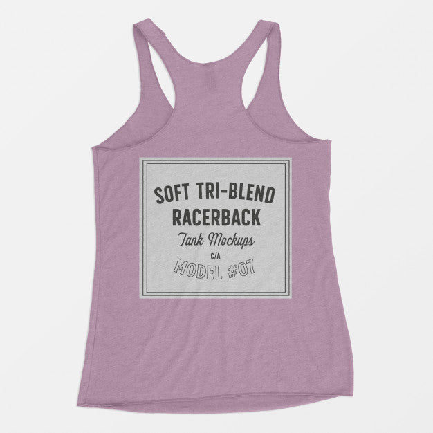 Soft Tri-Blend Racerback Tank Mockup Psd
