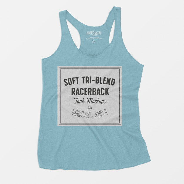 Soft Tri-Blend Racerback Tank Mockup Psd