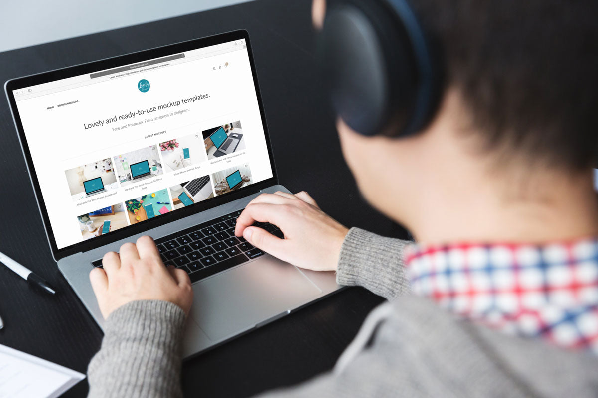 Software Developer Coding On Macbook Pro Mockup