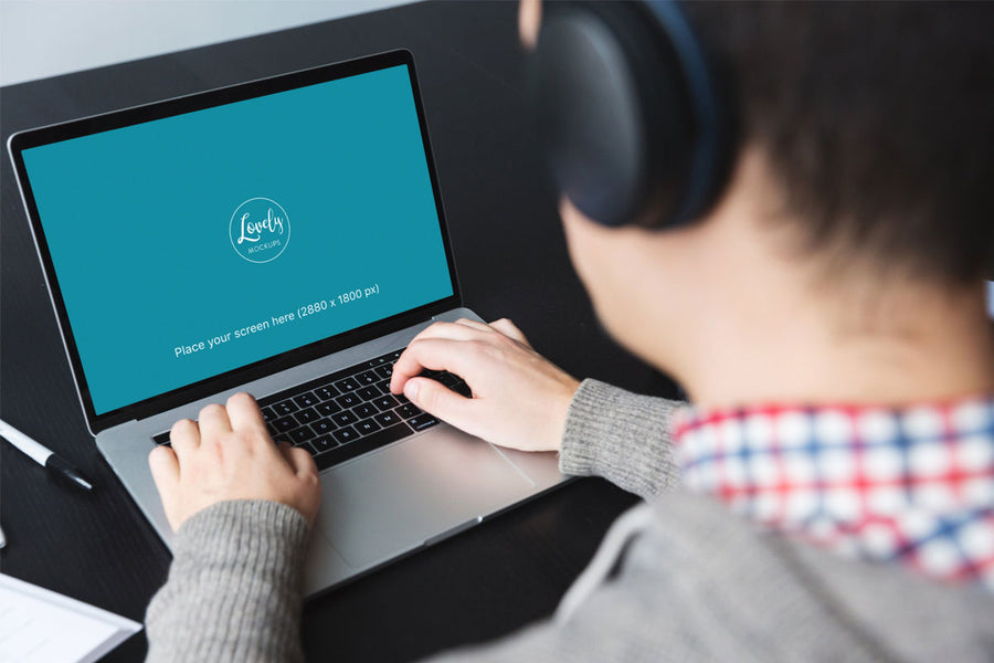 Software Developer Coding On Macbook Pro Mockup