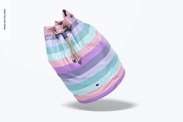 Solid Canvas Hamper Mockup, Leaned Psd