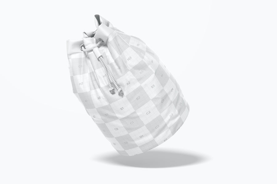 Solid Canvas Hamper Mockup, Leaned