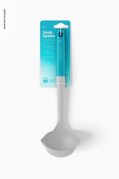 Soup Spoon Mockup, Front View Psd