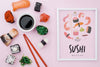 Soya Sauce And Sushi Rolls Psd