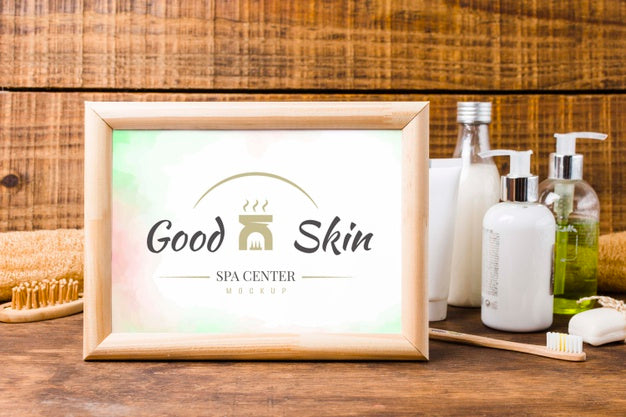 Spa And Wellness Composition With Frame Mock-Up Psd