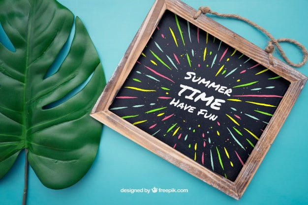 Spa Mockup With Leaf And Slate Psd