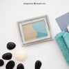Spa Mockup With Stones And Frame Psd