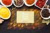Spices And Herbs Mock-Up With Viva Mexico Card Top View Psd